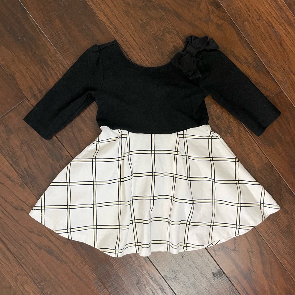 Janie & Jack Black and White Dress EUC 3T